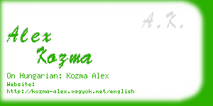 alex kozma business card